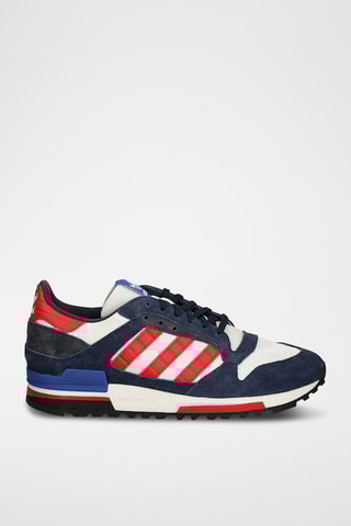 Baskets en nubuck ZX 600 - Bleu marine et rouge