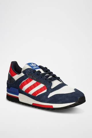 Baskets en nubuck ZX 600 - Bleu marine et rouge