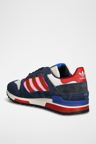 Baskets en nubuck ZX 600 - Bleu marine et rouge