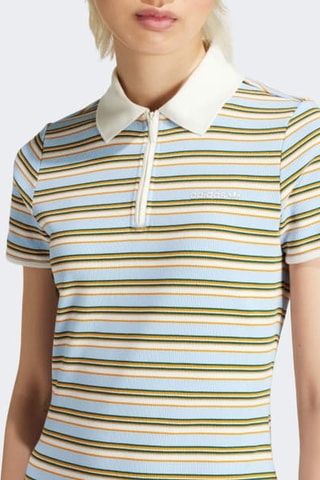 Robe polo '80s - Ciel et marron clair