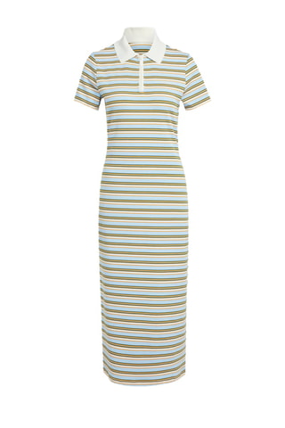 Robe polo '80s - Ciel et marron clair