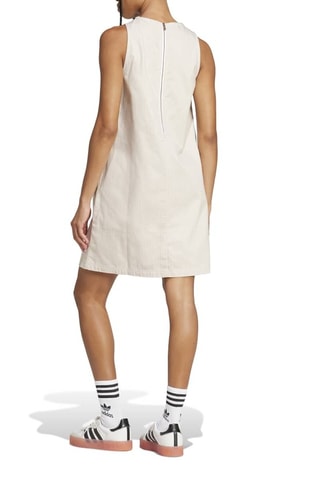 Robe trapèze en jean AOP - Beige