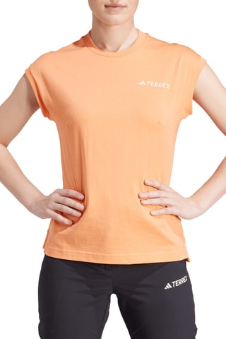 T-shirt de randonnée en coton biologique Terrex Xploric - Saumon