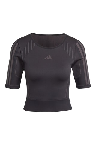 T-shirt cropped d’entraînement Aeroknit - Noir