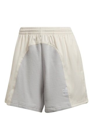 Short Adicolor Split Trefoil ivoorkleurig en lichtgrijs