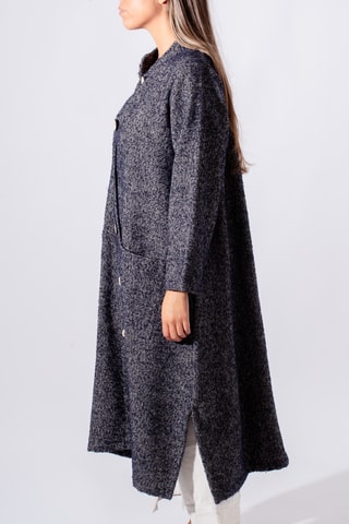 Veste longue - Bleu marine chiné