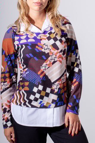 Blouse trompe-l’œil - Noir et blanc