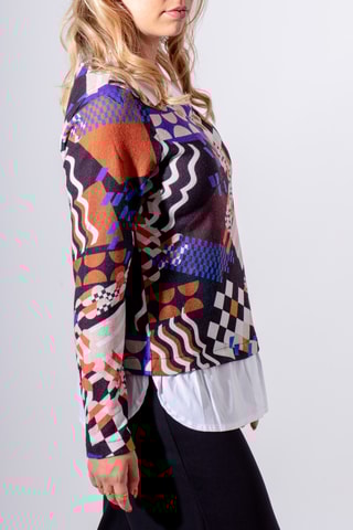 Blouse trompe-l’œil - Noir et blanc