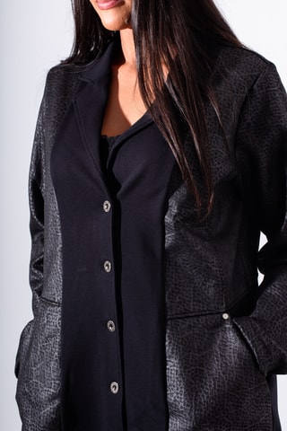 Manteau bi-matière - Bleu marine