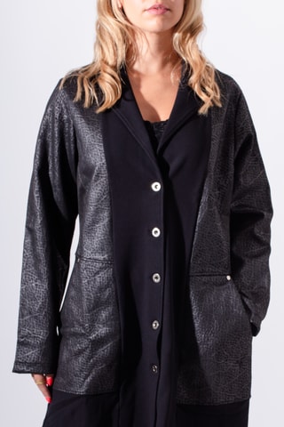 Manteau bi-matière - Noir