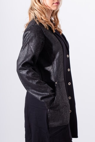 Manteau bi-matière - Noir