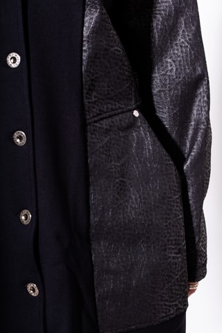 Manteau bi-matière - Noir