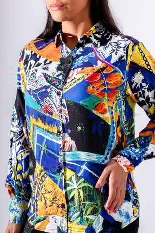 Chemisier - Bleu cobalt