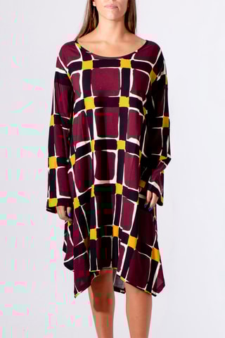 Robe trapèze - Bordeaux et noir