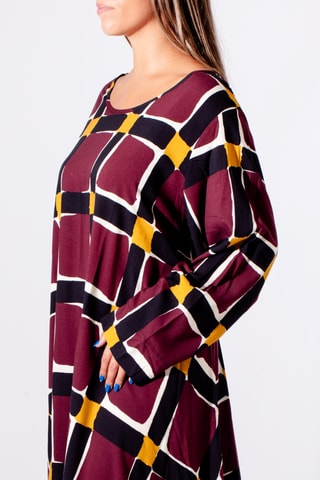 Robe trapèze - Bordeaux et noir