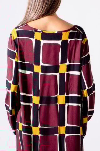 Robe trapèze - Bordeaux et noir