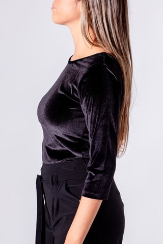 Top en velours - Noir