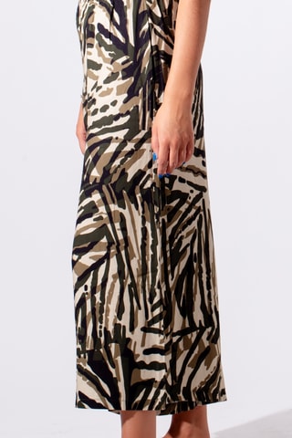 Jupe midi - Kaki et écru