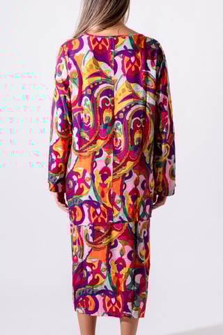 Robe patineuse - Fuchsia et vert foncé