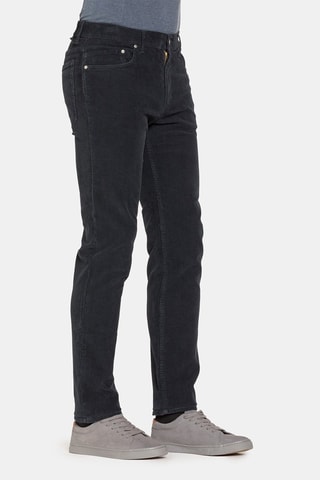 Pantalon droit en velours stretch regular 700 - Noir