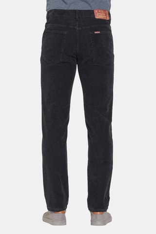 Pantalon droit en velours stretch regular 700 - Noir