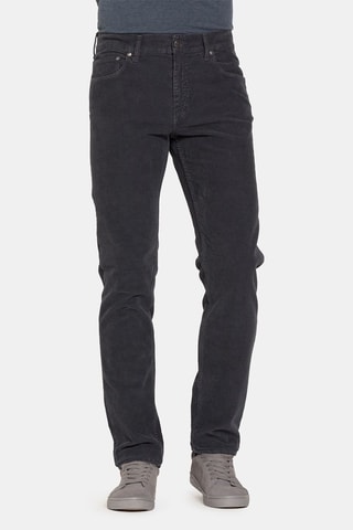 Pantalon droit en velours stretch regular 700 - Gris