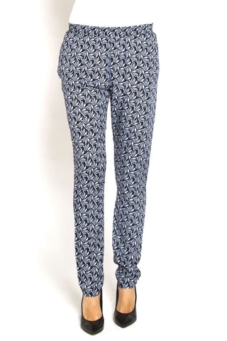 Pantalon droit regular - Bleu marine et blanc