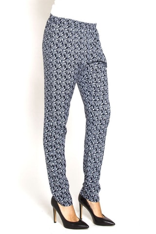 Pantalon droit regular - Bleu marine et blanc