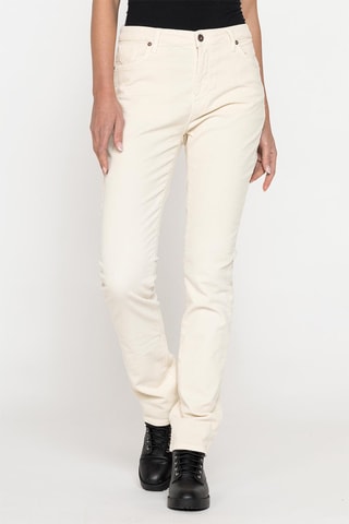 Pantalon droit en velours comfort - Ecru