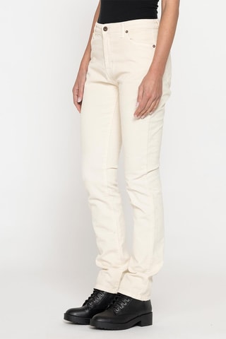 Pantalon droit en velours comfort - Ecru