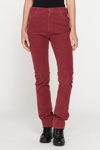 Pantalon droit en velours comfort - Bordeaux