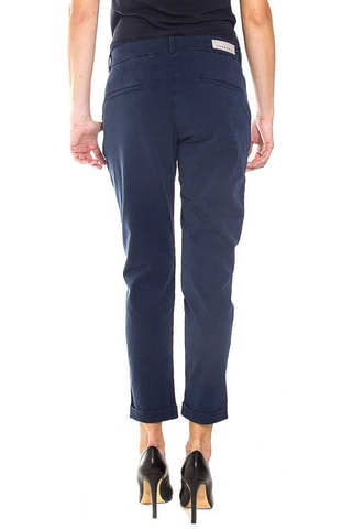Pantalon carotte 7/8 regular en gabardine stretch - Bleu marine