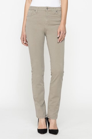 Jean droit en gabardine stretch comfort - Beige