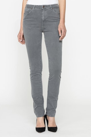 Jean droit en gabardine stretch comfort - Gris foncé