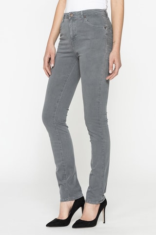 Jean droit en gabardine stretch comfort - Gris foncé