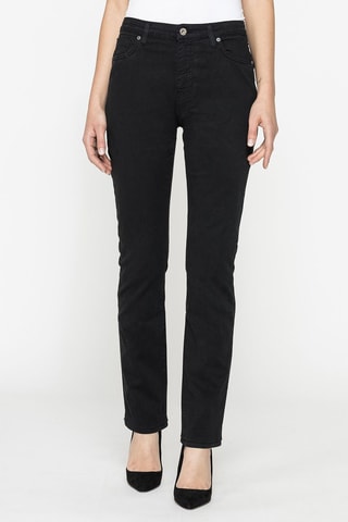 Jean droit en gabardine stretch comfort - Noir