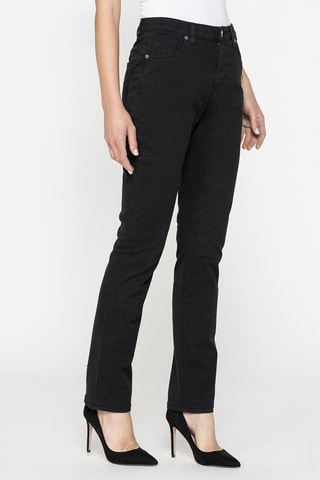 Jean droit en gabardine stretch comfort - Noir