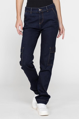 Jean cargo stretch regular - Bleu foncé