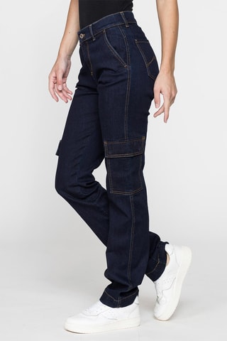 Jean cargo stretch regular - Bleu foncé