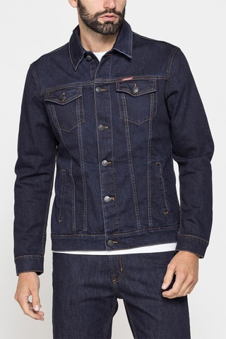 Veste en jean regular en coton élastique - Bleu marine