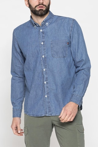 Chemise en jean regular Western en denim léger 205 - Bleu