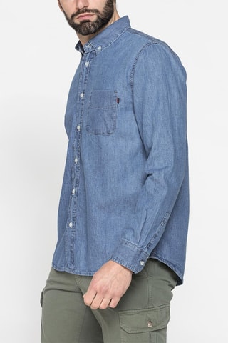 Chemise en jean regular Western en denim léger 205 - Bleu