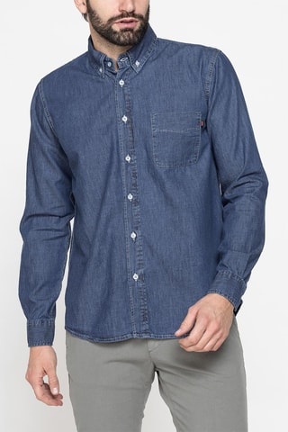 Chemise en jean regular Western en denim léger 205 - Bleu marine