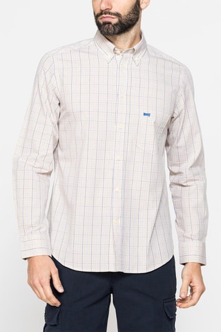 Chemise regular - Blanc et beige