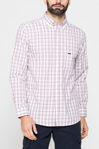 Chemise regular - Blanc et rouge