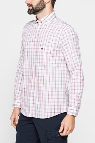 Chemise regular - Blanc et rouge