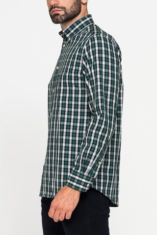 Chemise regular - Vert foncé et blanc