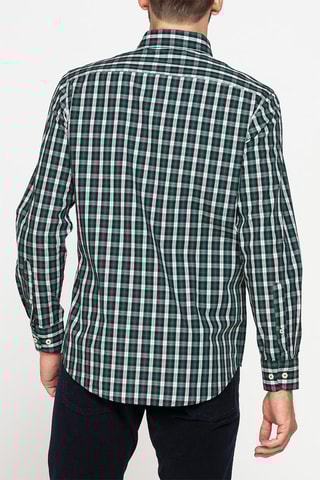 Chemise regular - Vert foncé et blanc