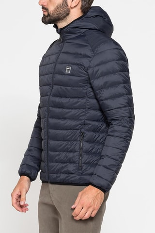 Doudoune à capuche regular - Bleu marine