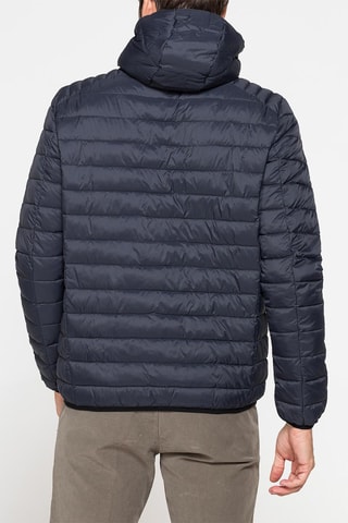 Doudoune à capuche regular - Bleu marine